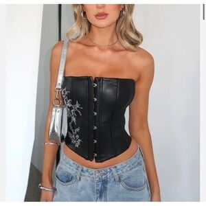 New WHITE FOX BOUTIQUE Whole Vibe Bustier‎ Black Women's Size M